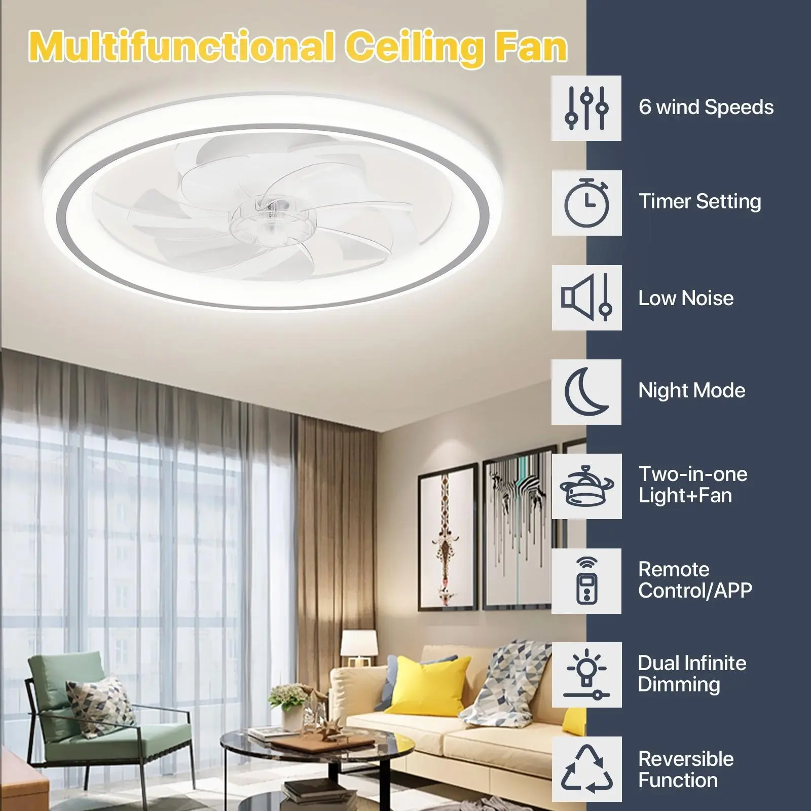 Minimalist White Fan- 49W