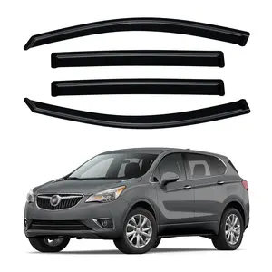 4PCS Window Visors for 2016-2020 Buick Envision Slim Style Smoke Tinted Acrylic Tape-On Auto Car Window Visors Vent Shade Rain Sun Wind Deflector Guard Automotive Vehicle Replacement