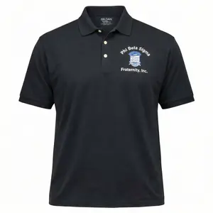 Phi Beta Sigma Black Embroidered Polo