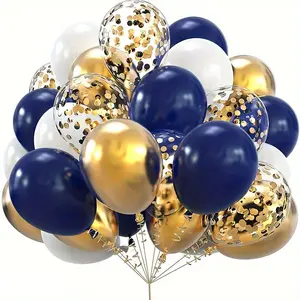 45pcs & Gold Sequin Balloons, Platinum Metal Chrome Latex Party Balloons, Balloon Arch, Birthday Graduation Wedding Halloween Christmas Decorations
