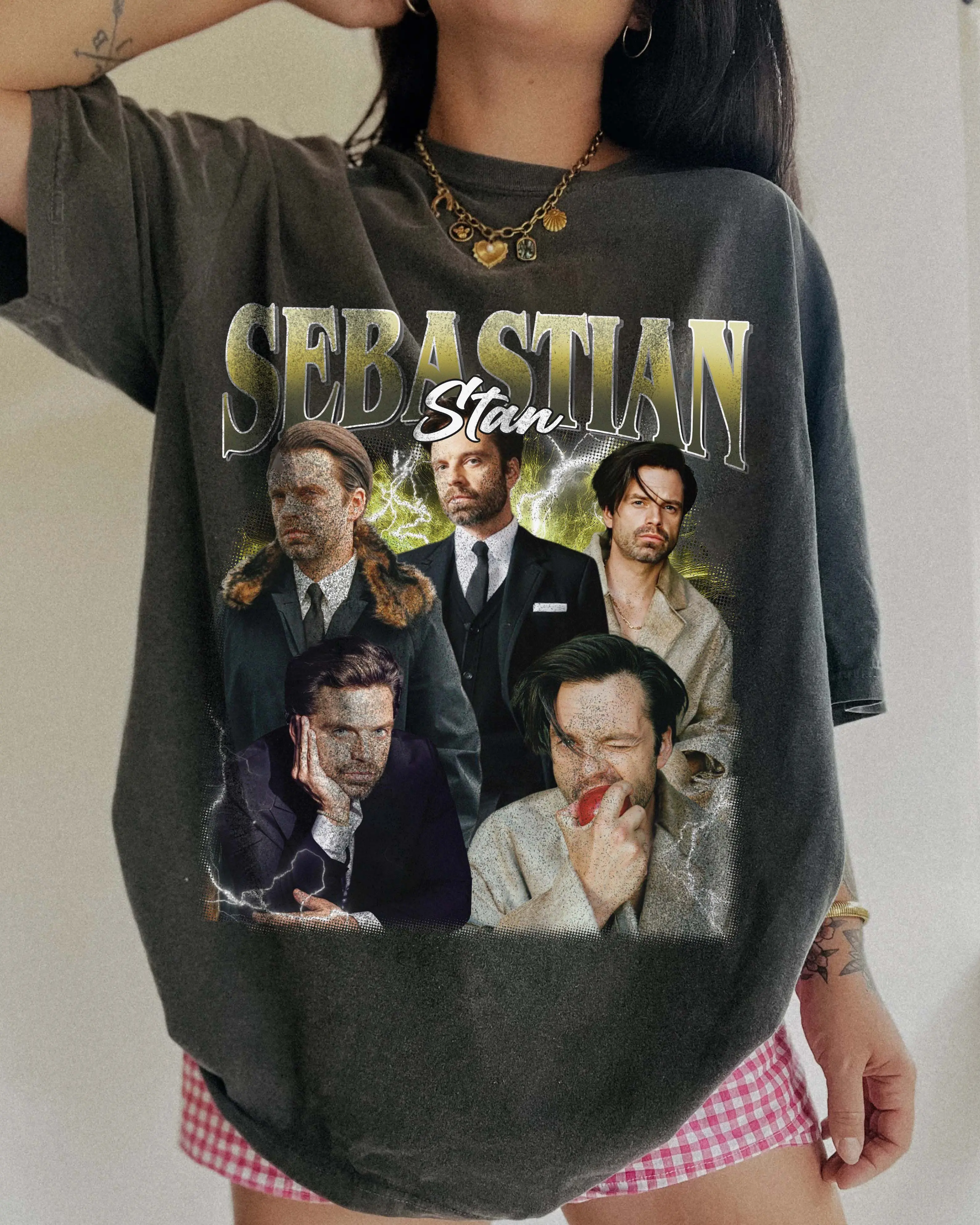 Sebastian Stan Comfort Colors Unisex Tshirt For Fan, Bucky Sebastian Stan 90s Retro Bootleg Shirt, Fan Merch Celebrity Crush, Style Cotton Top