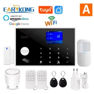 Wifi GSM Alarm System Home Wireless Security Burglar Alarm Kit Door Open Motion Sensor Smart Life Tuya App Control Suit Alexa