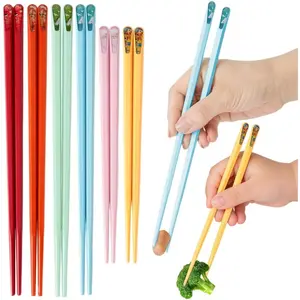 6 Pairs Chopsticks , Parent- Family Fiberglass Chop Sticks Set, 4 Adult + 2  Chopsticks Dishwasher Safe, Non Slip for Sushi Ramen  Foods, Colorful