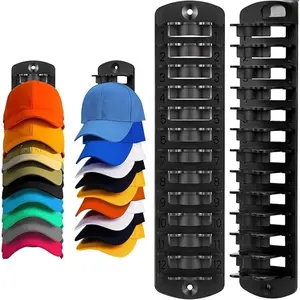 [New Deal] 2 Pack  Hat Organizer for Baseball Caps, Hat Rack for Wall Hold up to 20 Hats Adhesive Hat Hooks Stand Hat Hanger Organizer Storage Holder Display for Door Closet Bedroom Decor Hanging