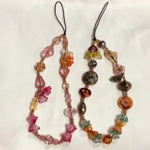 Original Design Chinese Retro Style Beaded Phone Charm Strap Bracelet Wrist Short Lanyard Camera Keychain Bag Pendant