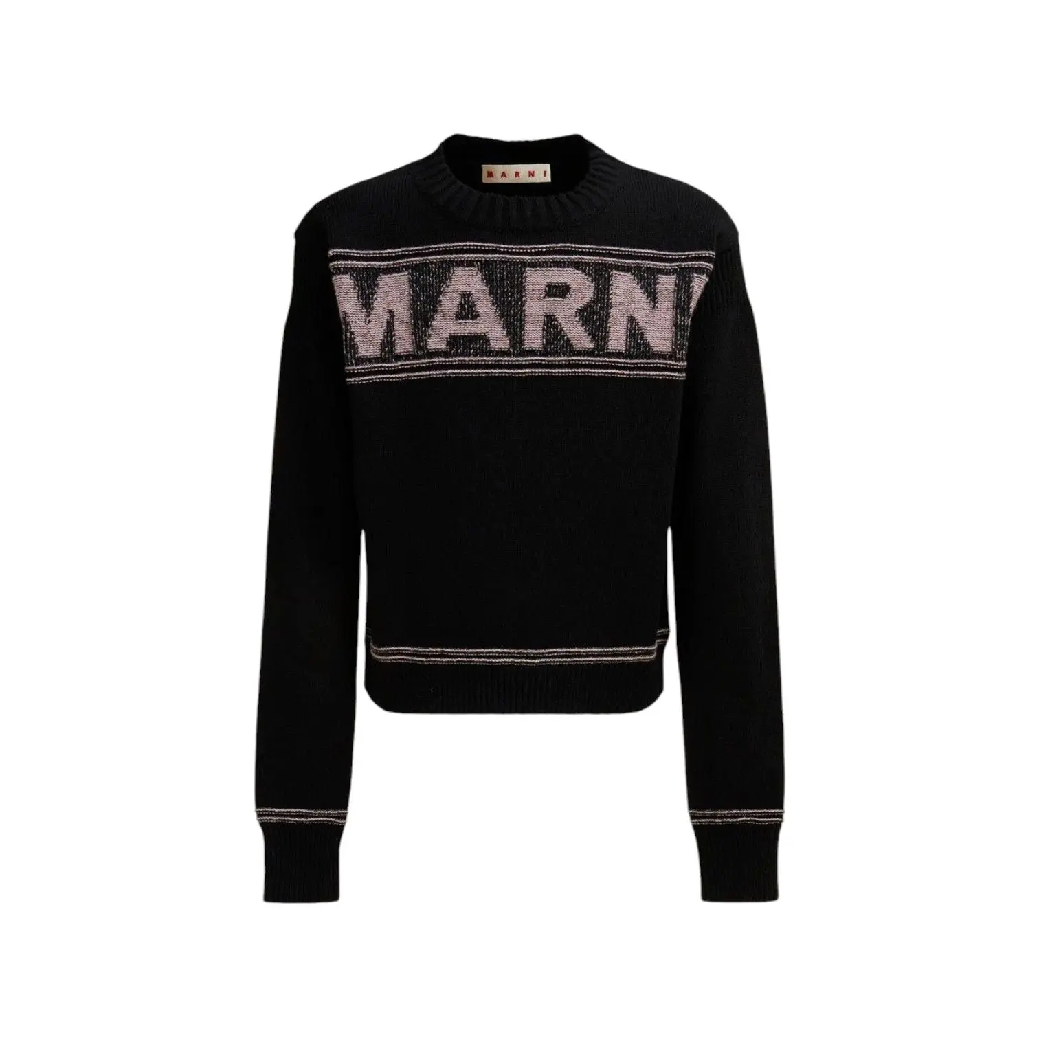 987896 Marni Intarsia Wool Sweater Black