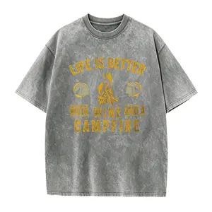 Camping T-shirt Wine and campfire T-shirt Summer camp