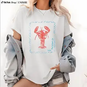 Colors Sea Lobster Shirt, French Coastal Distressed,Nautical Fisherman Style, Summer Vibes, Beach, VintageSummer, Unisex T-shirt, 100% Premium Cotton, CasualStyle,