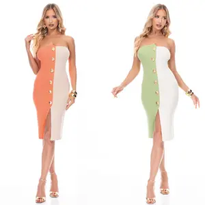 Two Tone Strapless Dress