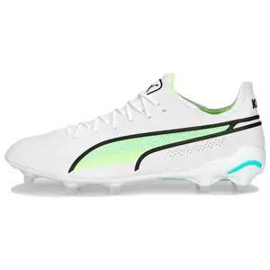Men's Puma King Ultimate AG Soccer Footwear - Synthetic Upper, Round Laces, Suitable for Artificial & Natural Grass, House White Official Maison Mihara Shoes