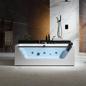 Empava 71 inch Alcove Whirlpool Jetted Bathtub with Brushed Nickel Hardware Empava 71 inch Alcove Whirlpool Jetted Bathtub with Brushed Nickel Hardware