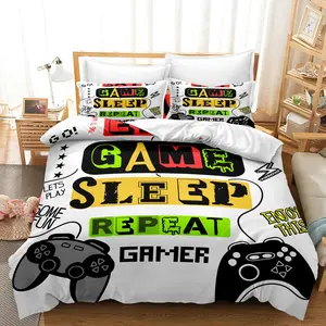 2/3Pcs Game Controller Gamepad Digital Print Quilt Cover Bedding Set, Includes 1 Duvet Cover & 2 Pillowcases, No Core, Soft Comfortable For All Season, Bedroom Bedding Set
