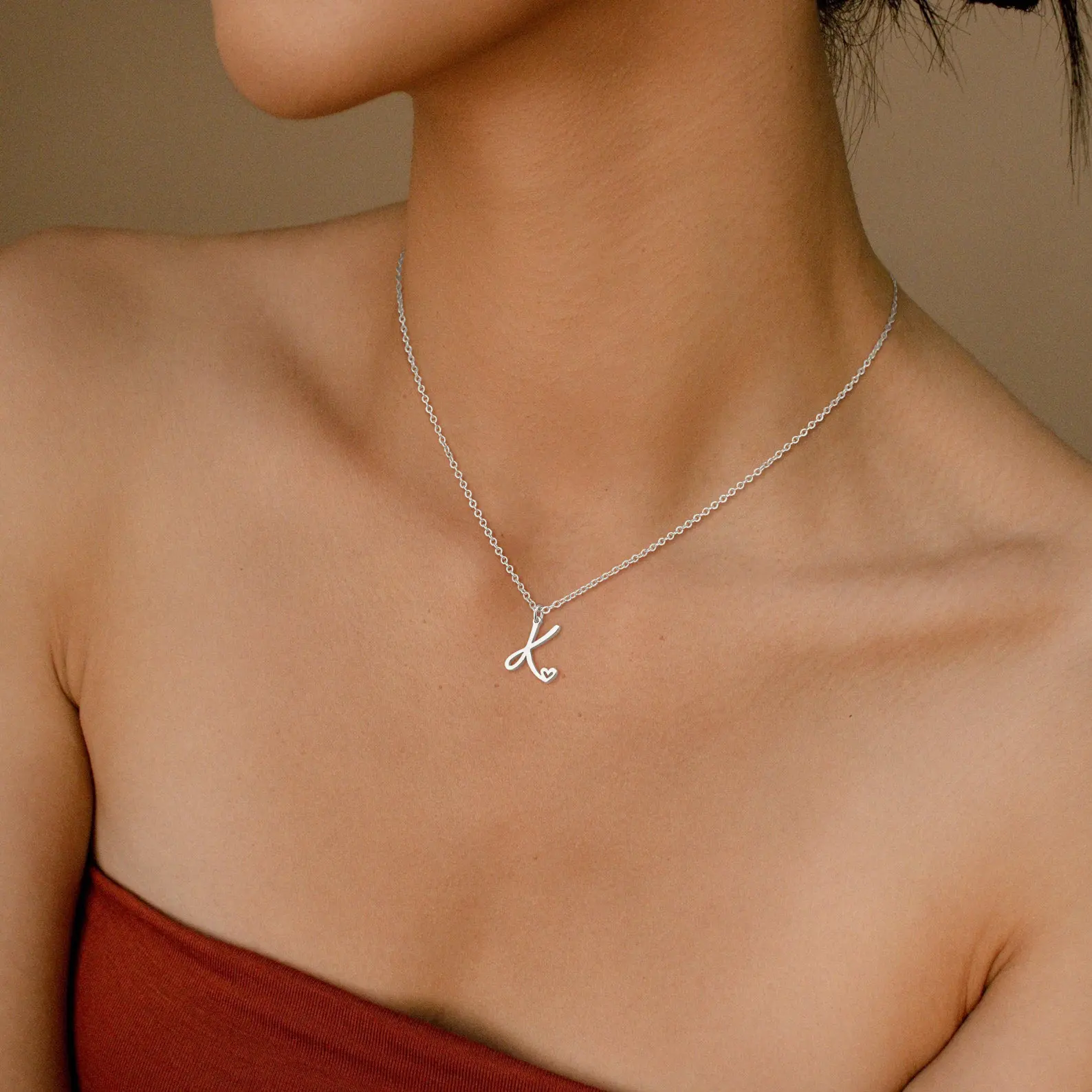 Dearmay Silver Necklace for Women Initial Necklace Jewelry Gifts Letter Necklace Gifts for Girls Music Festival Summer Essentials
