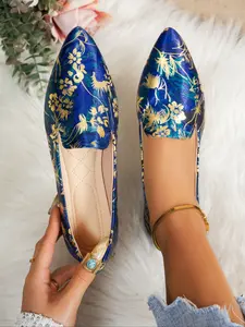 Elegant Butterfly Floral Ballet Flats, Soft Sole Flats, Comfortable Women's Shoes for Fall & Winter, Casual and Formal Wear, Less Than Ankle Height