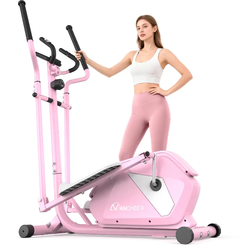 ANCHEER Elliptical Machine with 15-Inch Stride & 400LBS Capacity Ultra-Quiet Magnetic System 14 Resistance Levels for Home Exercise