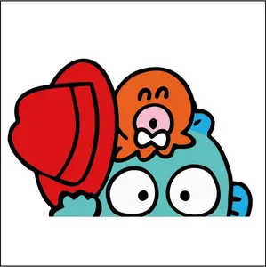 Hangyodon Peeking sticker, Ideal for Laptop and Water Bottle Decor, anime sticker waterproof