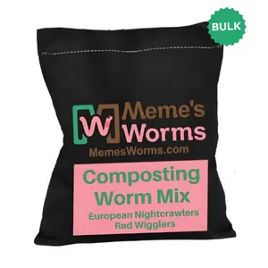 Bulk Composting Worm Mix - Pure Red Wigglers and European Nightcrawlers - FREE SHIPPING