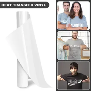 PVC heat transfer lettering film: White (1.5*0.3M), washable and durable, a must-have for DIY projects.