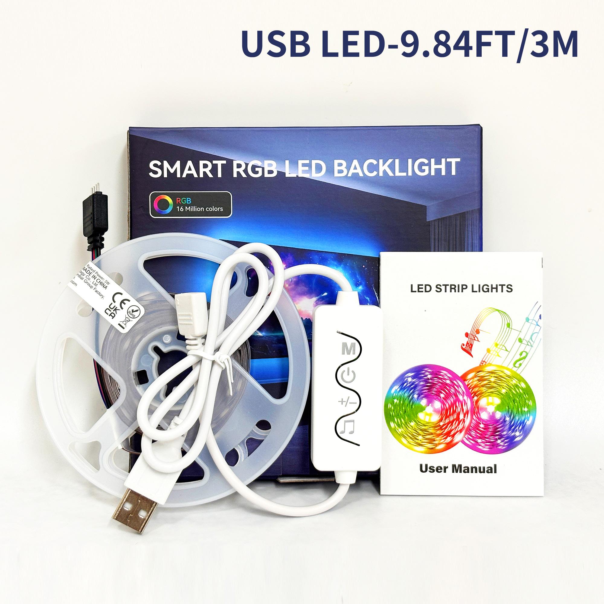 100FT 50FT Smart Led Light Strip RGB Color Changing Music Sync Strip Lights with App & Remote Control for Bedroom Indoor Lighting Decoration Modern