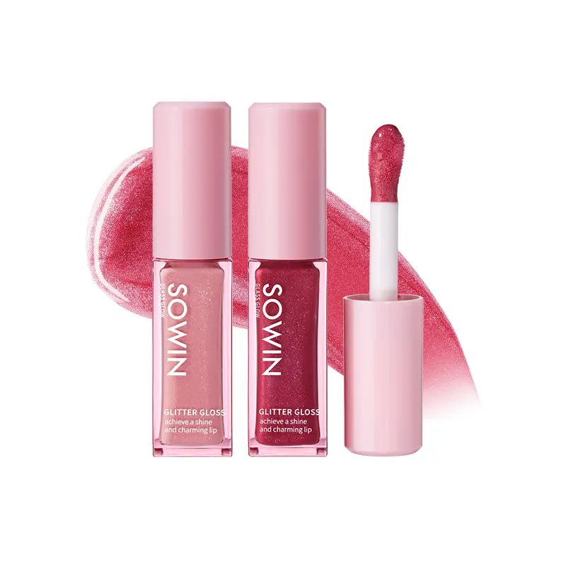 SOWIN Glass Glow Glitter Gloss | Fine Glitter | 3D Gloss Shine | Glass-Lip Effect | Lightweight Texture