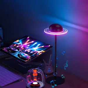 DOMISO LED Lamp Cordless Music Rhythm LED RGB Planet Lamp with Remote & Touch Control Battery Operated Dynamic Table Lamps Easy to Assemble