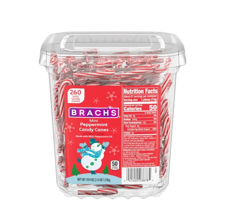 Brach's Mini Candy Canes Tub, 260 Count
