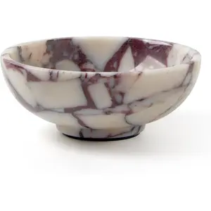 Natural Luxury Marble Catchall Bowl – Small 5.9-Inch Calacatta Viola Marble for Entryway Table Key Holder, Decorative Jewelry Dish for Bedroom, Trinket Tray for Home Decor