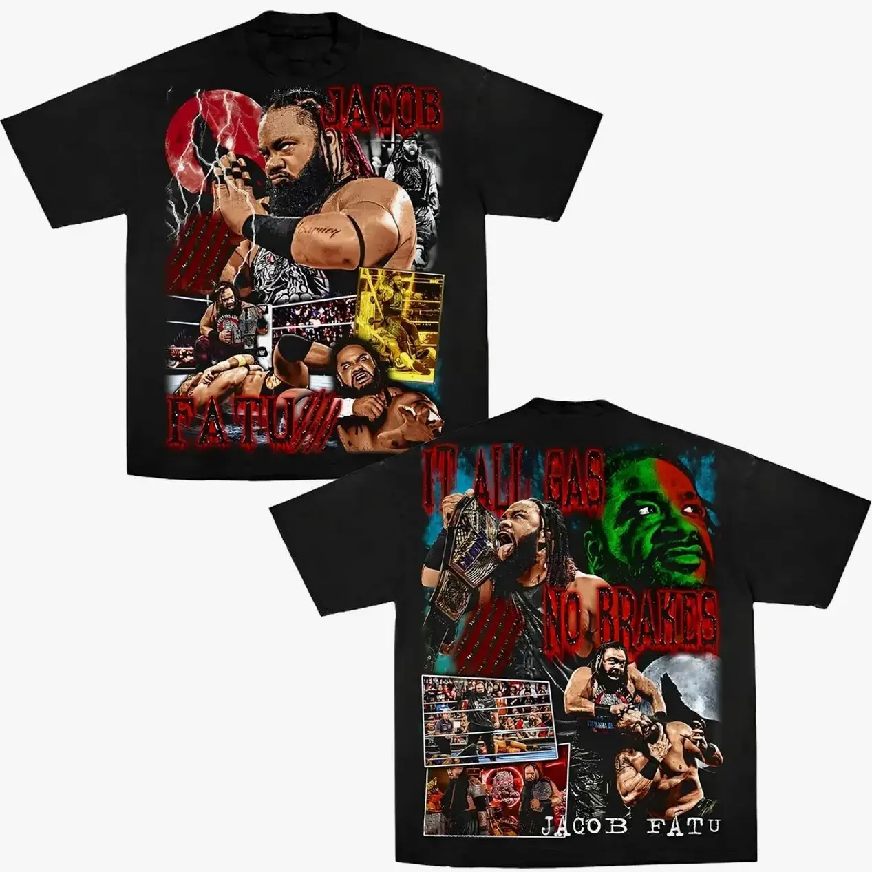 Jacob Fatu - The Samoan Werewolf WWE Wrestling Premium Cotton T-Shirt, Jacob Fatu Wrestling Fan Gift, SmackDown Graphic Tee Shirt, WWE Fan Shirt