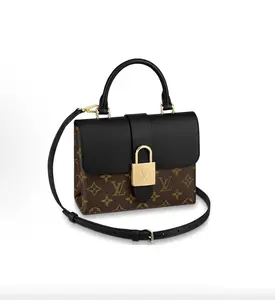 Pre-owned Louis Vuitton Locky BB Monogram Coated Canvas Black Leather Trim Padlock Bag Small Women's Shoulder Crossbody Handbag