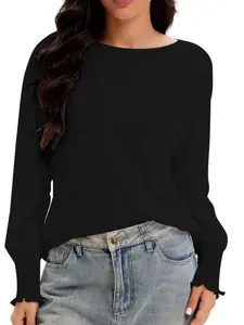 Long Sleeve Tops for Women Fashion T Shirts for Women Crewneck Casual Loose Shirts Basic Tee