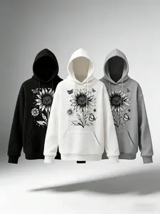 Women's Trendy Butterfly Print Hoodie, Long Sleeve Pullover with Pocket, Fall & Winter Casual Top, Sweatshirts For Women