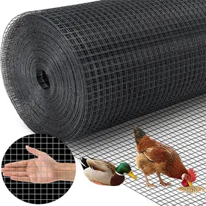 Hardware Cloth 48 in x 100 ft, 1/2 in 19 Gauge Galvanized Wire Mesh Roll, Weather-Resistant Vinyl Coated Chicken Wire Fencing, Heavy Duty Welded Garden Plant Fencing for chicken coop Rabbit Cage Snake Fence