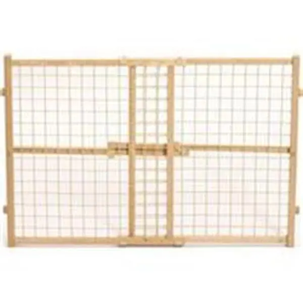 Midwest Homes For Pets 568826 Natural Indoor Wood & Wire Mesh Pet Gate, 24" X 29" - 41.5"" Size, Easy to Install, Portable