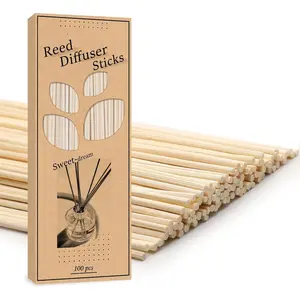 100 count Reed Diffuser Sticks, 10 Inch  Rattan  Sticks Essential Oil Aroma Diffuser Sticks Refill Replacement for Aroma  ((Primary Color))