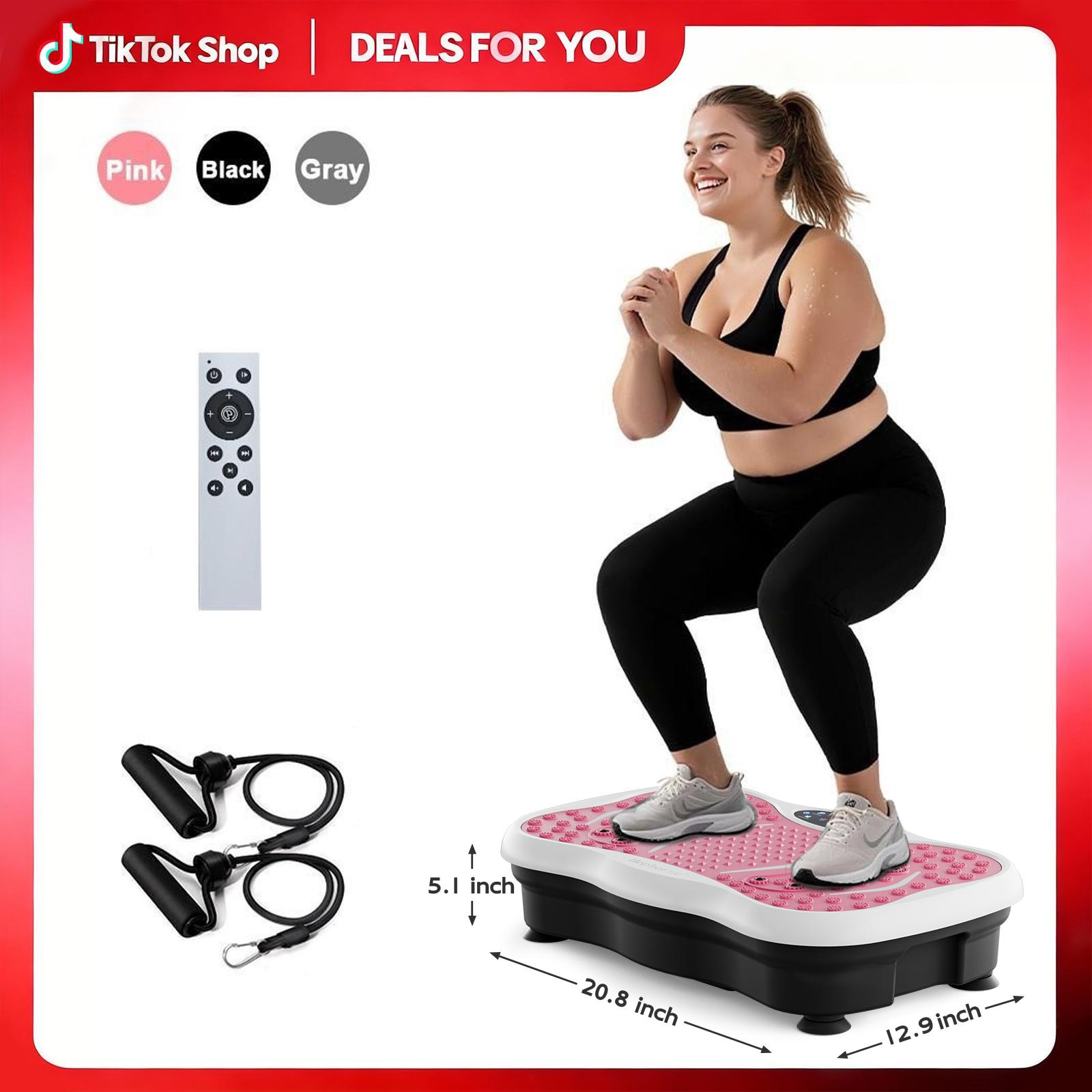 HopHorse High-Power Vibration Plate Exercise Machine Oscillating plate 300 lbs Weight Capacity Bluetooth Remote Control