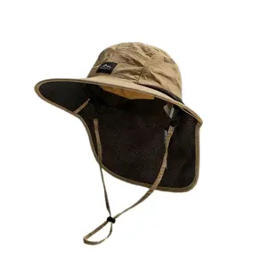 2026 Men's Outdoor Sun Hat – Summer UV-Protective Fisherman Hat with Neck Flap – Quick-Drying Headwear for Camping, Fishing, and Hiking