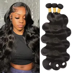 12A Body Wave Bundles Human Hair 100% Unprocessed Brazilian Virgin  deep wave jerry curly Body wave Hair Full And Thick Remy Human Hair Extensions Natural Color for Black Women