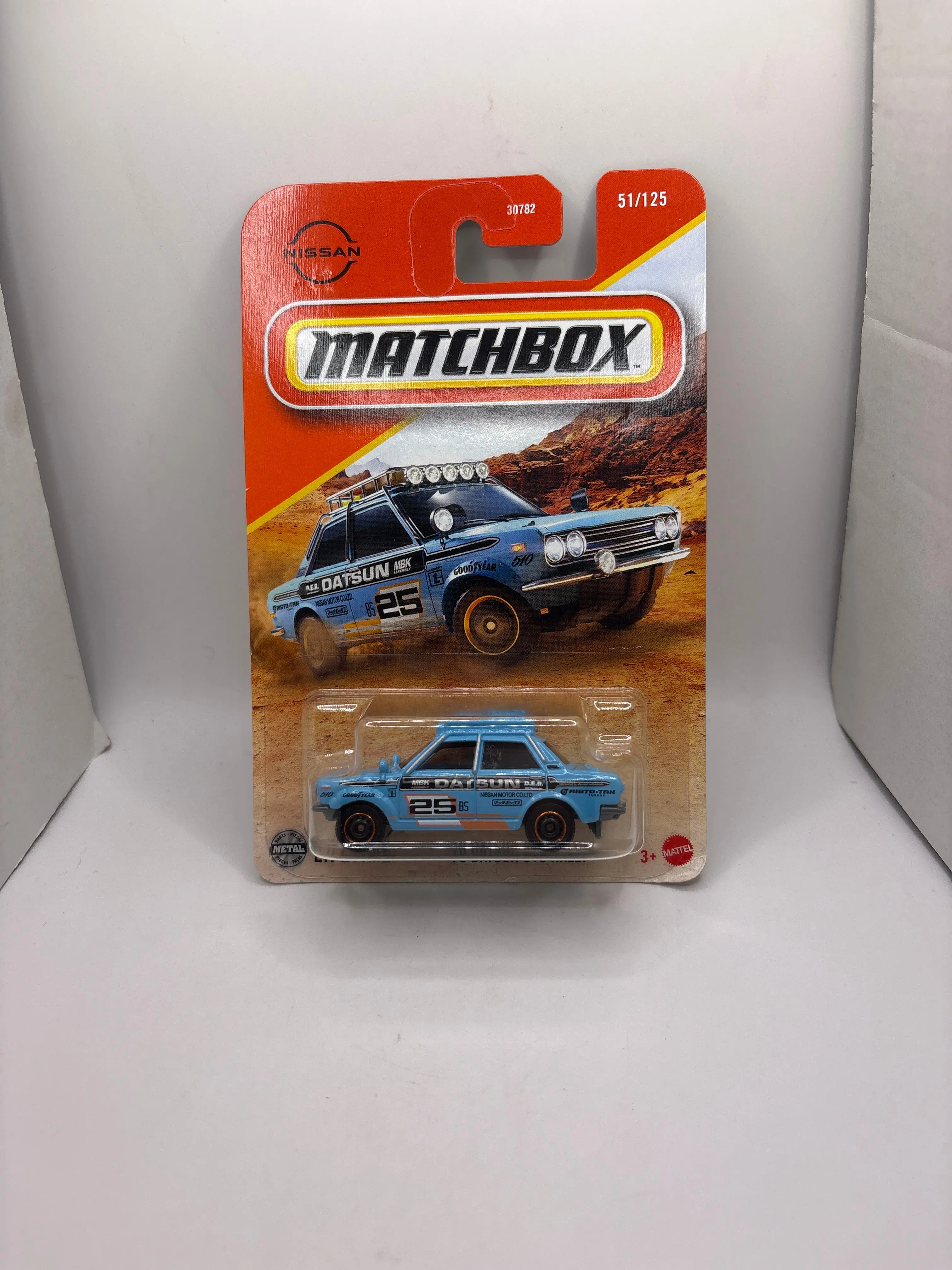 Matchbox 70 Datsun 510 Rally Diecast Blue 51/125 Collectible Car Model