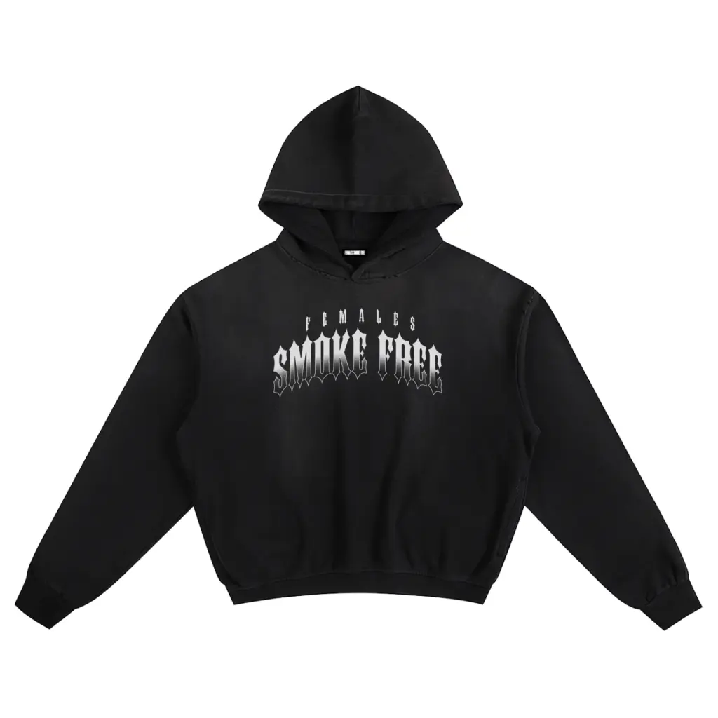 ‘THRASHER’ BOXY HOODIE BLACK