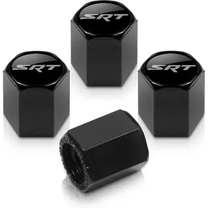 Black Tire Stem Valve Caps For SRT