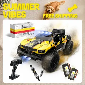 DEERC 9201E 1:10 Large Remote Control Truck with Lights, Fast Short Course RC Car, 48 km/h 4x4 Off-Road Electric Vehicle with 2 Rechargeable Batteries tiktokshopspringglowup