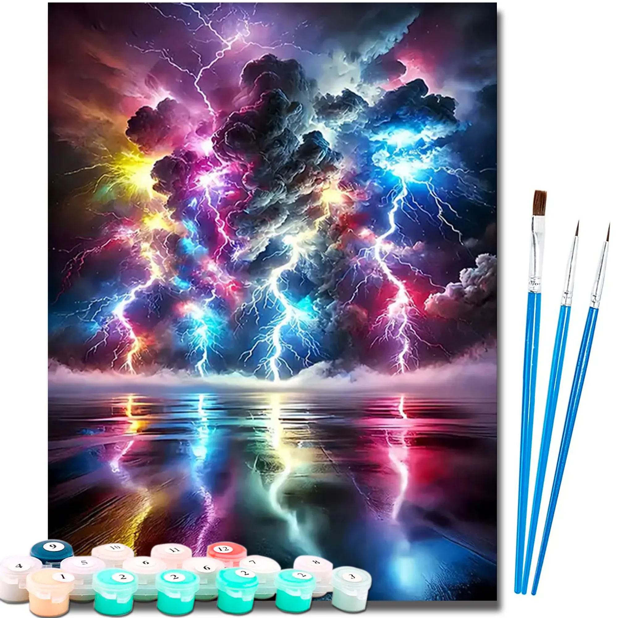 Acrylic Paint-by-Numbers Art Supplies Kit - 16x20 in Canvas Acrylic Painting DIY Kit for Adults, Fade-Resistant, Ideal for Home Inspo, Man Cave Decor & Gifting for People