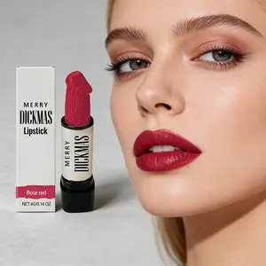 Rose Christmas Party Lipstick, Plump Smooth Natural Color, Versatile Matte Finish, Long-Lasting No Smudge, Glossy Texture