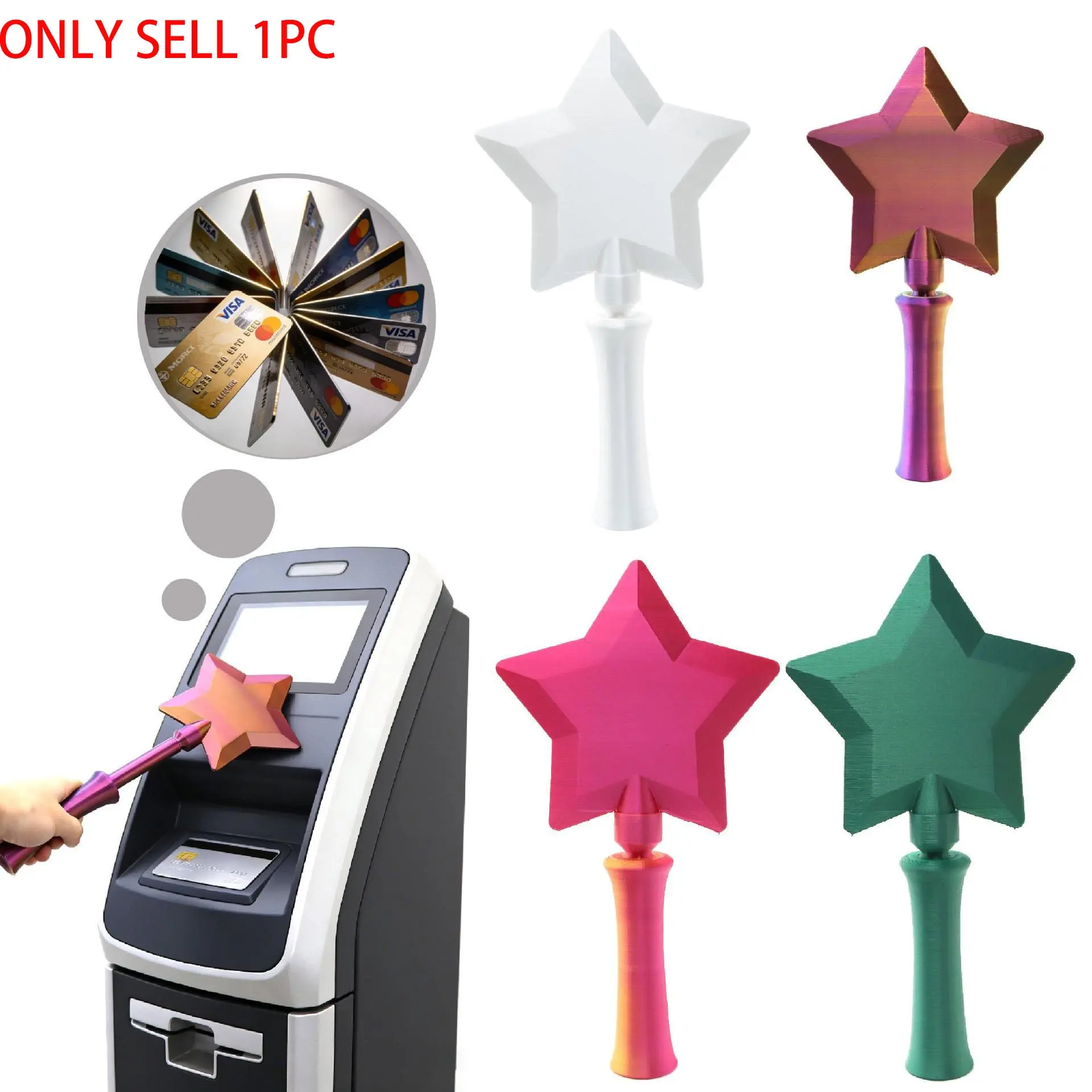 3D Printed touchable Payment Magic Wand,Non-Contact Payment Device Portable Extensible Durable Creative Gift for Family Friends