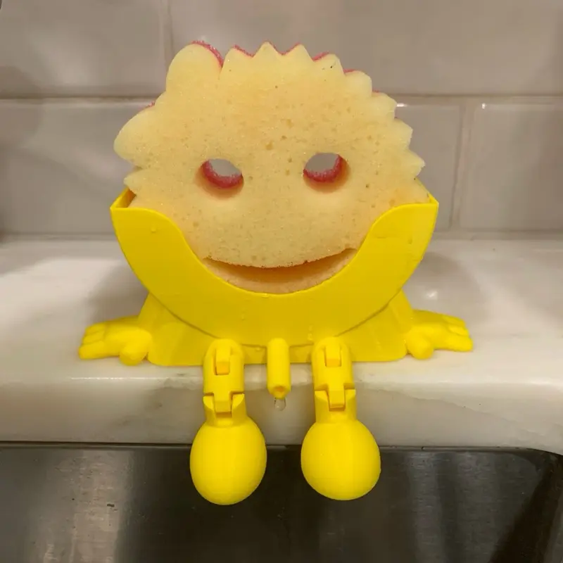 Scrub Daddy Holder + Drainage - Yellow Sponge Holder with Drainage for Easy Cleaning and Drying