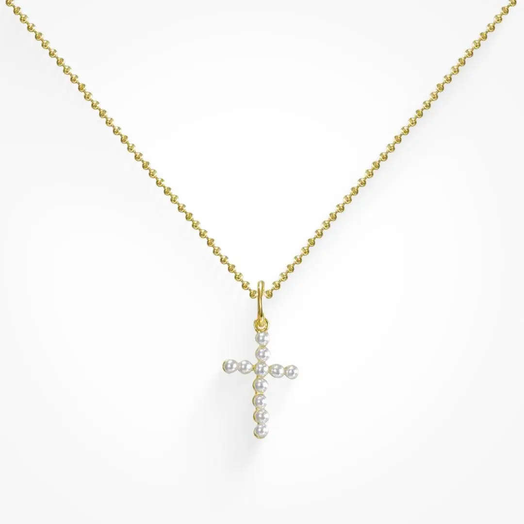 EVRY JEWELS Gold or Silver Plated Women's Heavenly Hour Cross Necklace