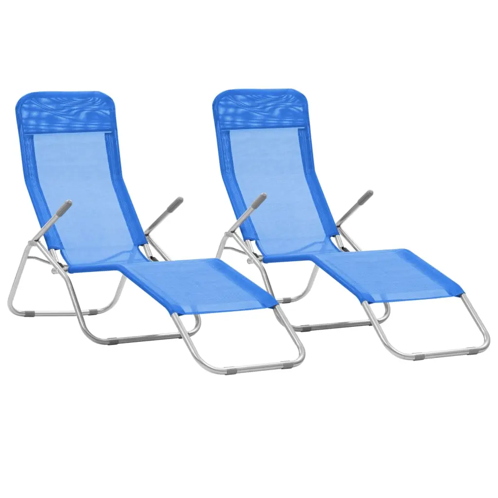 vidaXL Deckchairs Outdoor Lounge Chairs Folding Sunlounger Sunbed Textilene 296392