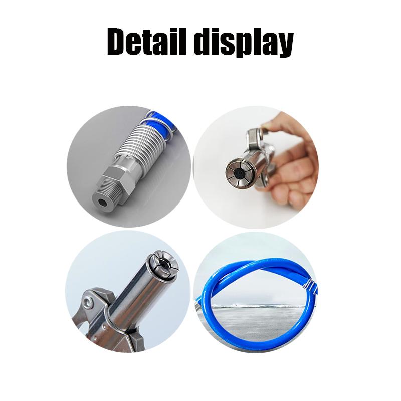 Grease Gun Coupler & Hose Kit, High Pressure Explosion-Proof Fitting, Quick Release Nozzle, Universal for Pneumatic & Manual Grease Guns