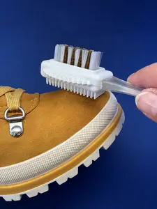 Pedag Suede Shoe Cleaner Brush | German Made 4-Way Cleaning & Refreshing Brush for Suede Leather Products with Brass & Nylon Bristles