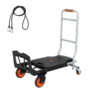 [NEW PRODUCT - FLASH SALE] Garvee 2-in-1 330 lb Folding Hand Truck, Convertible Platform Mode, for warehouses, offices and homes, Gray